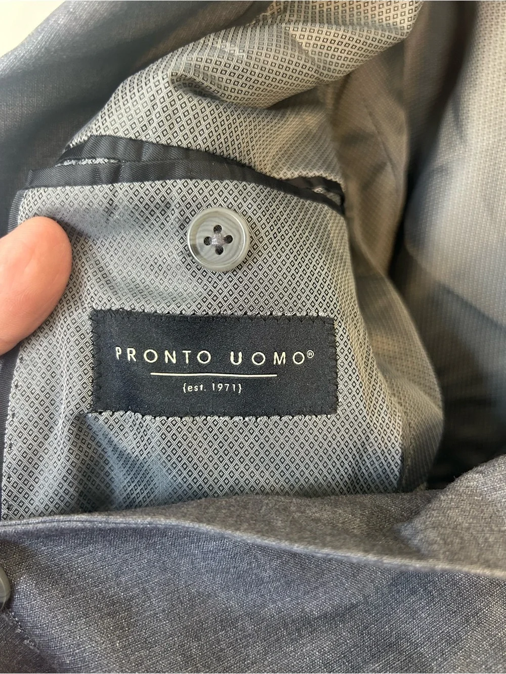 Pronto Uomo 36R Gray 2 Button Blazer Suit Jacket Sport Coat (1886)